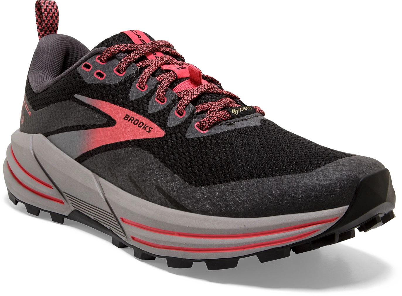 Women's Cascadia 16 GTX (071 - Black/Blackened Pearl/Coral)