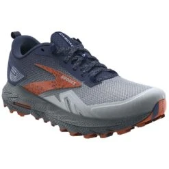 BROOKS Cascadia 17 Mens Trail Running Shoes Blue/Navy/Firecracker