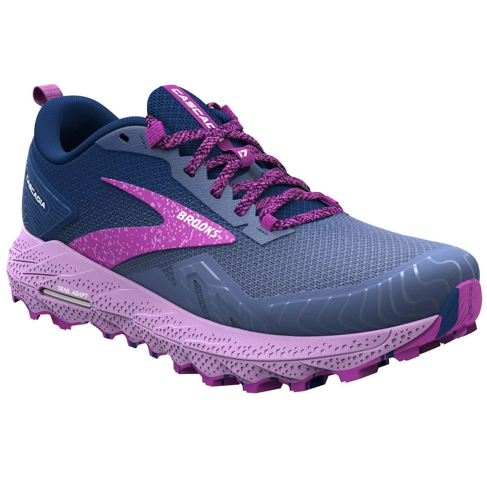 Cascadia 17 Womens Trail Running Shoes Navy/Purple/Violet