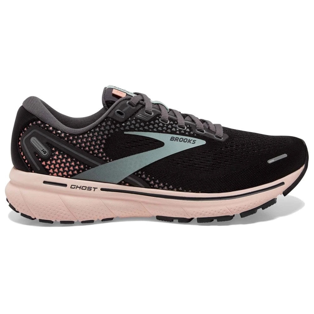 Ghost 14 Womens Running Shoes Black/Pearl/Peach