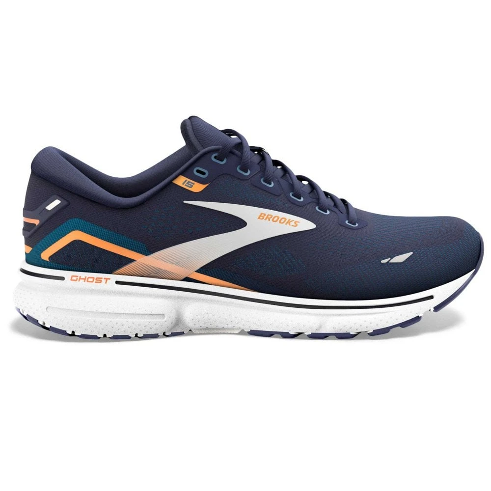 Ghost 15 Wide 2E Mens Running Shoes Peacoat/Blue/Orange Pop