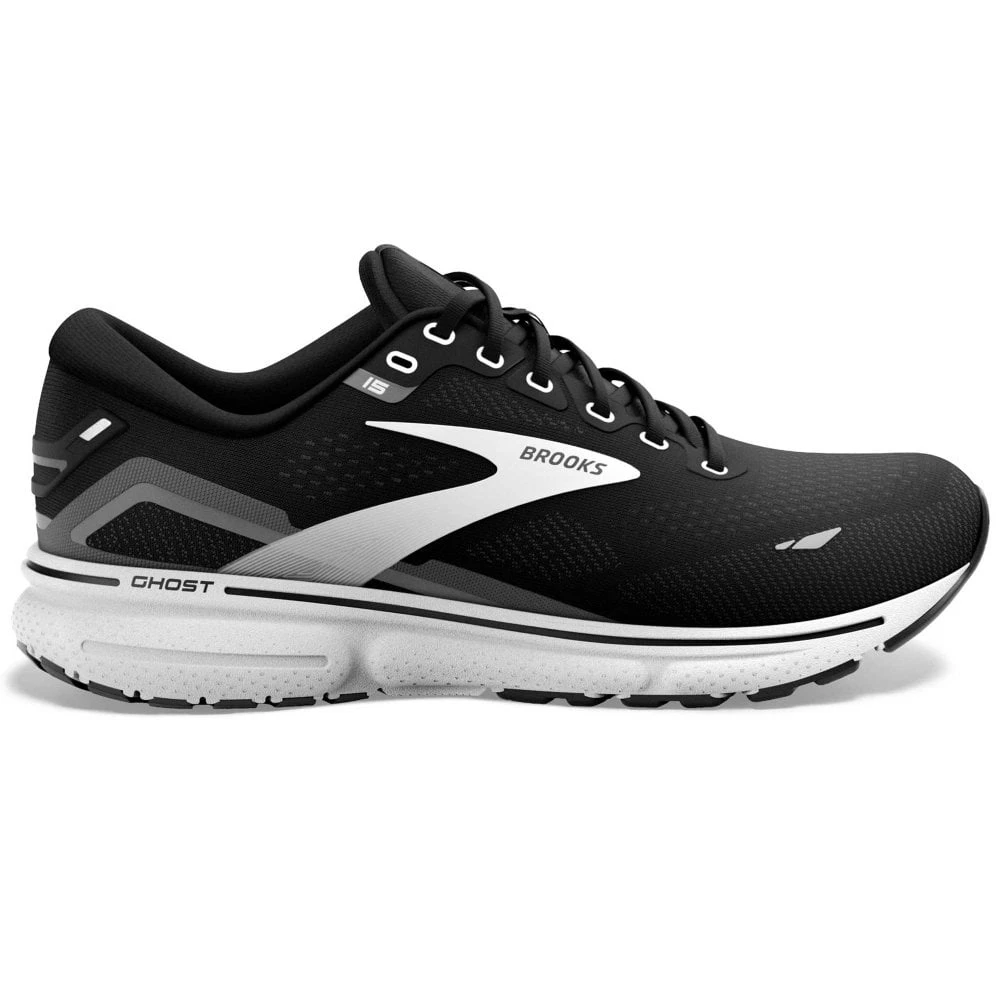 Ghost 15 Wide D Womens Running Shoes Black/Blackened Pearl/White