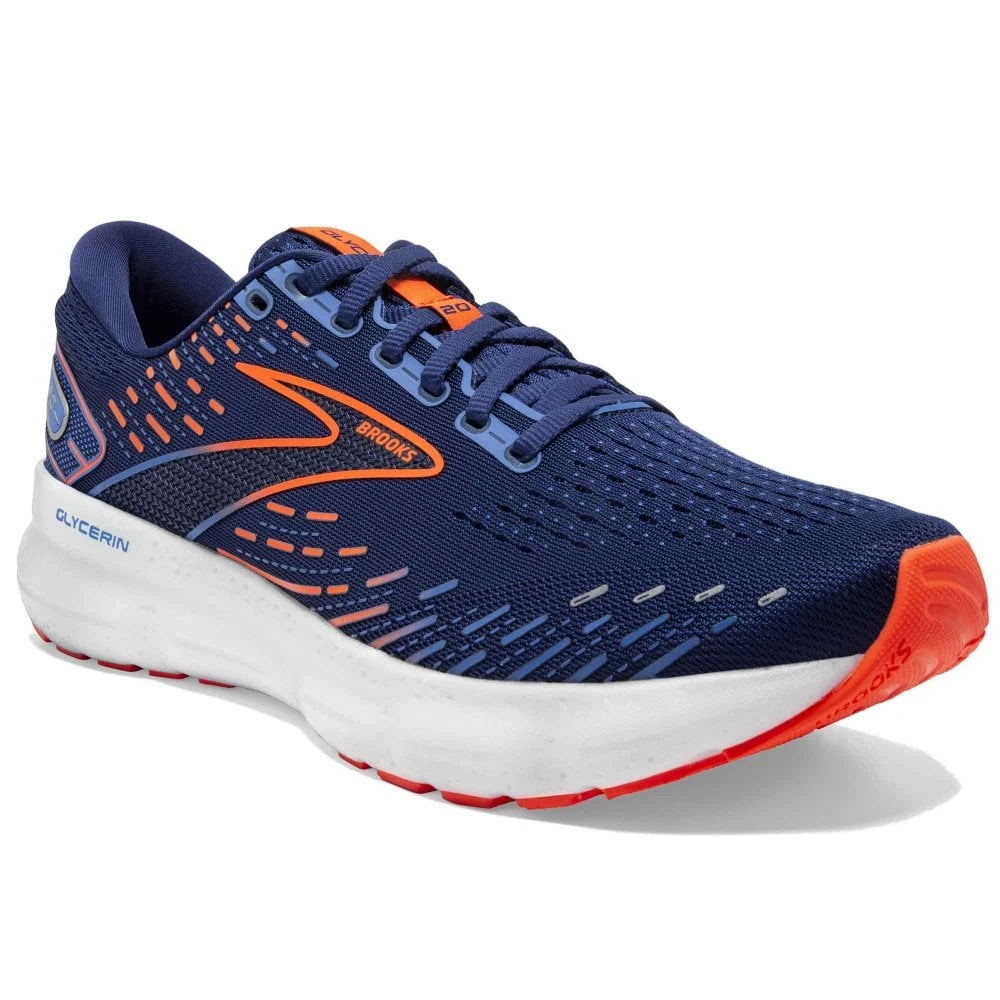 Glycerin 20 Wide 2E Mens Running Shoes Blue Depths/Palace Blue/Orange